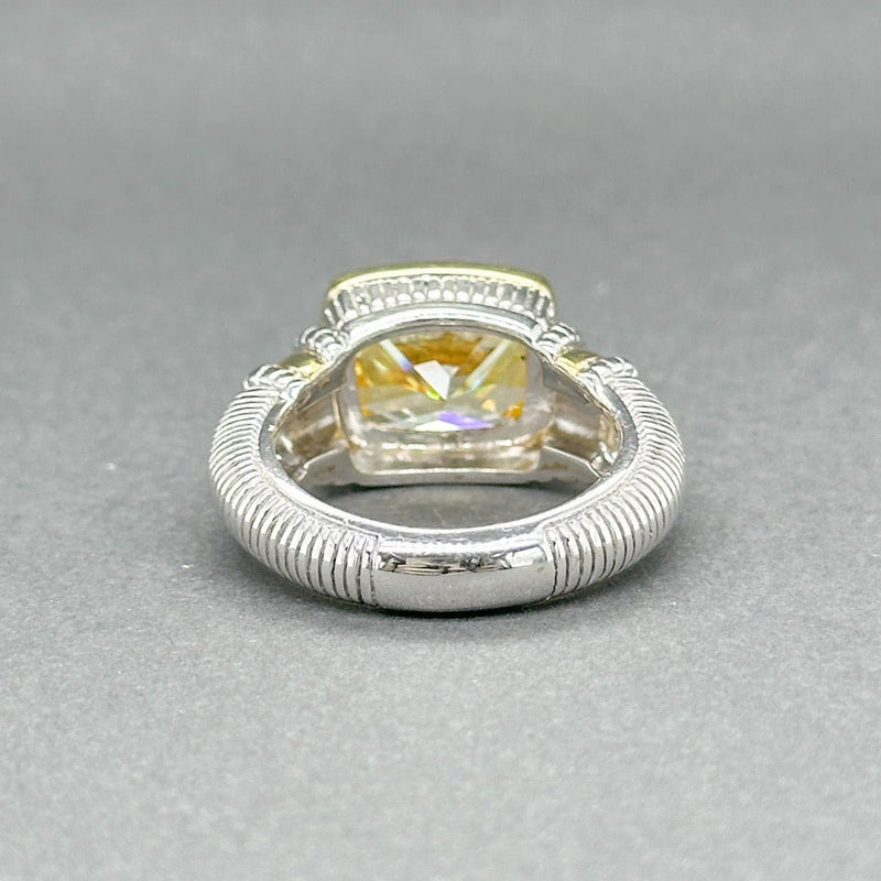 Estate Judith Ripka SS 9.17ct CZ & 0.04ctw H/VS2 - SI1 Diamond Ring - Walter Bauman Jewelers