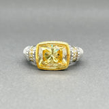 Estate Judith Ripka SS 9.17ct CZ & 0.04ctw H/VS2 - SI1 Diamond Ring - Walter Bauman Jewelers