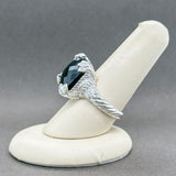 Estate Judith Ripka SS Black & White CZ Cocktail Ring - Walter Bauman Jewelers