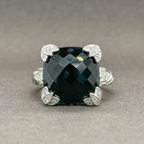 Estate Judith Ripka SS Black & White CZ Cocktail Ring - Walter Bauman Jewelers