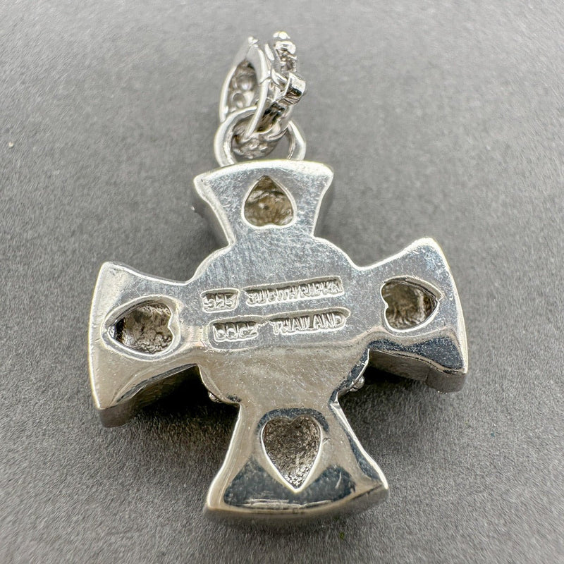 Estate Judith Ripka SS CZ Cross Enhancer Pendant - Walter Bauman Jewelers