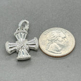 Estate Judith Ripka SS CZ Cross Enhancer Pendant - Walter Bauman Jewelers