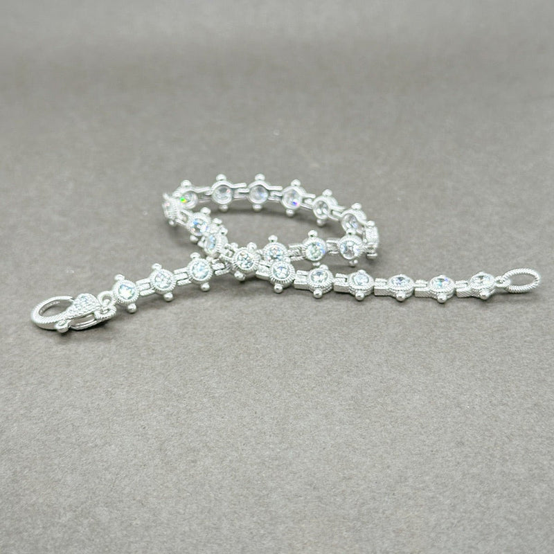 Estate Judith Ripka SS CZ Link Bracelet - Walter Bauman Jewelers