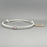 Estate Judith Ripka SS Pink CZ Bangle Bracelet - Walter Bauman Jewelers