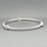 Estate Judith Ripka SS Pink CZ Bangle Bracelet - Walter Bauman Jewelers