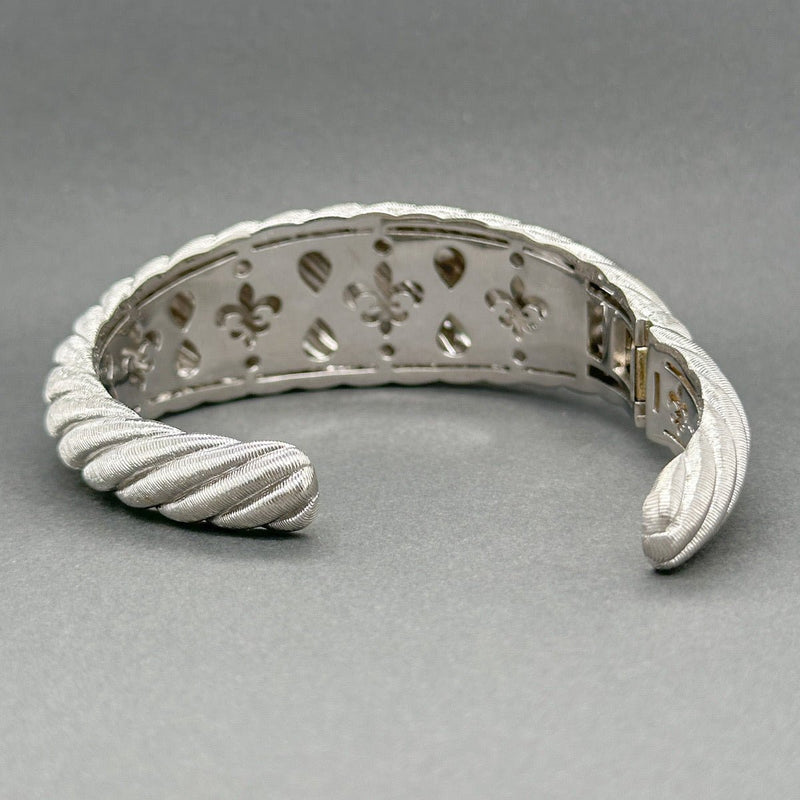 Estate Judith Ripka SS Wide Cuff Bracelet - Walter Bauman Jewelers