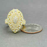 Estate Judith Ripka YGP SS CZ Pear Cocktail Ring - Walter Bauman Jewelers