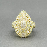 Estate Judith Ripka YGP SS CZ Pear Cocktail Ring - Walter Bauman Jewelers