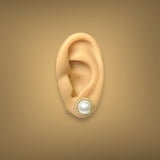 Estate Lagos 18K Y Gold Luna Caviar Pearl Stud Earrings - Walter Bauman Jewelers