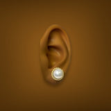 Estate Lagos 18K Y Gold Luna Caviar Pearl Stud Earrings - Walter Bauman Jewelers