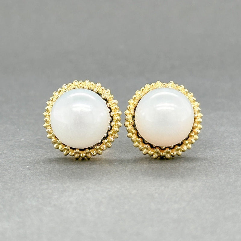 Estate Lagos 18K Y Gold Luna Caviar Pearl Stud Earrings - Walter Bauman Jewelers