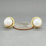 Estate Lagos 18K Y Gold Luna Caviar Pearl Stud Earrings - Walter Bauman Jewelers