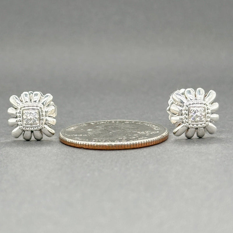 Estate Lagos SS 0.09ctwG/VS2 - SI1 Diamond Pret - a - Porter Stud Earrings - Walter Bauman Jewelers