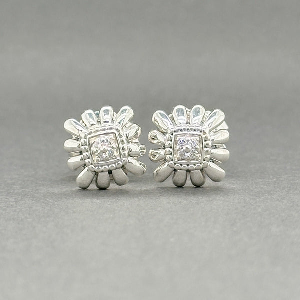 Estate Lagos SS 0.09ctwG/VS2 - SI1 Diamond Pret - a - Porter Stud Earrings - Walter Bauman Jewelers