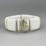 Estate Lagos SS 18 White Ceramic Caviar 23mm Bracelet - Walter Bauman Jewelers