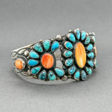 Estate Leo Feeney SS Turquoise & Spiny Oyster Cuff Bracelet - Walter Bauman Jewelers