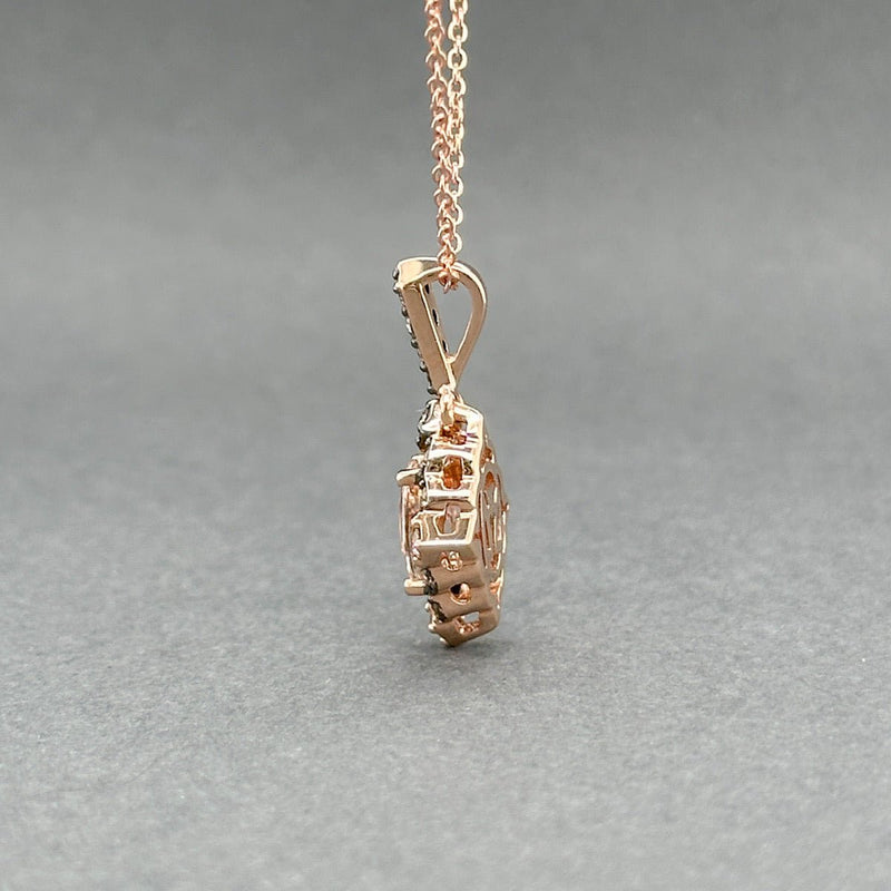 Estate Levain 14K R Gold 0.69ct Morganite & 0.15ctw Brown/SI1 Diamond Pendant - Walter Bauman Jewelers