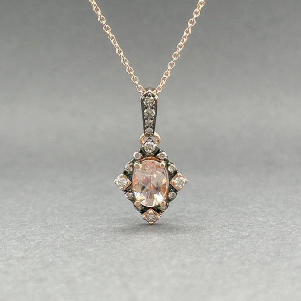 Estate Levain 14K R Gold 0.69ct Morganite & 0.15ctw Brown/SI1 Diamond Pendant - Walter Bauman Jewelers