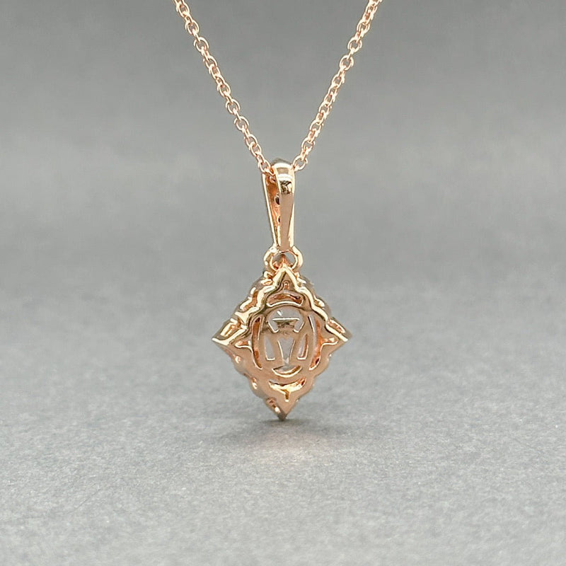 Estate Levain 14K R Gold 0.69ct Morganite & 0.15ctw Brown/SI1 Diamond Pendant - Walter Bauman Jewelers