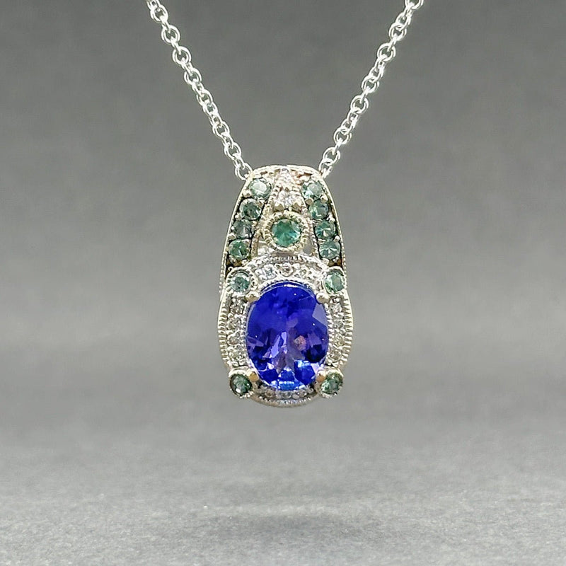 Estate Levian 14K W Gold 1.68ctw Multistone & 0.07ctw Diamond Pendant - Walter Bauman Jewelers