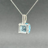 Estate Levian 14K W Gold 4.56ct Blue Topaz & 0.08ctw Sapphire Pendant - Walter Bauman Jewelers