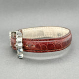 Estate Lisa Jenks SS Leather Buckle Bracelet - Walter Bauman Jewelers