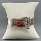 Estate Lisa Jenks SS Leather Buckle Bracelet - Walter Bauman Jewelers