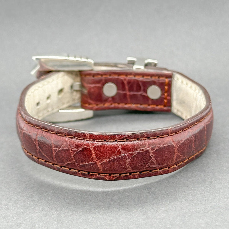 Estate Lisa Jenks SS Leather Buckle Bracelet - Walter Bauman Jewelers