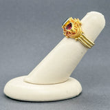 Estate Luna Felix 18K Y Gold 2.54ctw Sapphire & Garnet Ring - Walter Bauman Jewelers