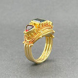 Estate Luna Felix 18K Y Gold 2.54ctw Sapphire & Garnet Ring - Walter Bauman Jewelers