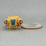 Estate Luna Felix 18K Y Gold 2.54ctw Sapphire & Garnet Ring - Walter Bauman Jewelers