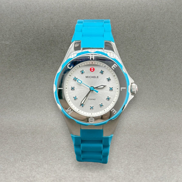 Estate Michele Tahitian Jelly Bean 0.05ctw Blue Topaz Women s Quartz Watch Ref MWW12P000005 Walter Bauman Jewelers