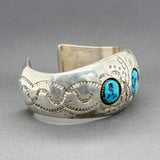 Estate Pamella Benally SS Turquoise Cuff Bracelet - Walter Bauman Jewelers