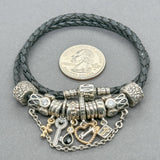 Estate Pandora SS Hearts & Crosses Charm Wrap Bracelet - Walter Bauman Jewelers