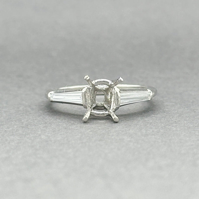 Estate Platinum 0.27ctw G - H/VS1 - 2 Diamond Eng. Ring Semi - Mount - Walter Bauman Jewelers