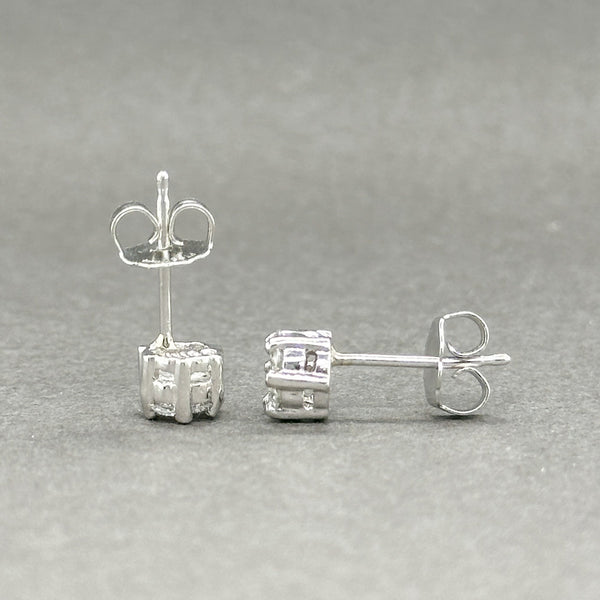 Estate Platinum 0.27ctw H/SI2-I1 Diamond Cluster Stud Earrings - Walter Bauman Jewelers