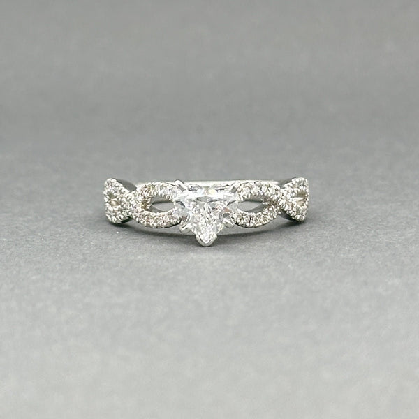 Estate Platinum 0.91ctw D - I/VVS1 - SI2 Heart Diamond Eng. Ring GIA - Walter Bauman Jewelers