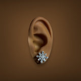 Estate Platinum 2.52ctw G/VS2 - SI1 Diamond Snowflake Stud Earrings - Walter Bauman Jewelers