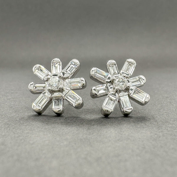 Estate Platinum 2.52ctw G/VS2 - SI1 Diamond Snowflake Stud Earrings - Walter Bauman Jewelers