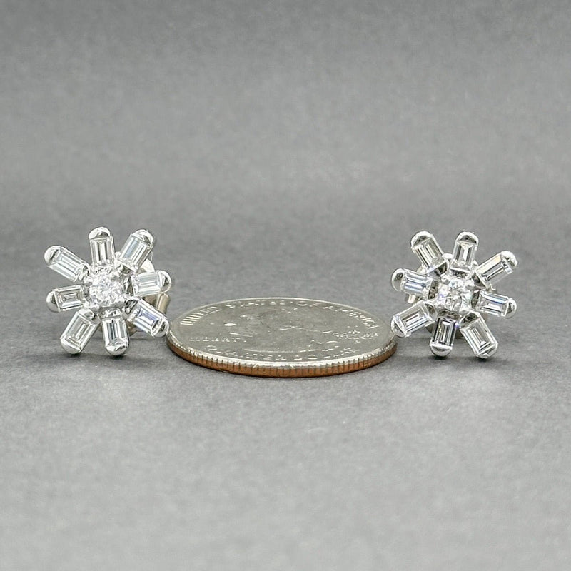 Estate Platinum 2.52ctw G/VS2 - SI1 Diamond Snowflake Stud Earrings - Walter Bauman Jewelers