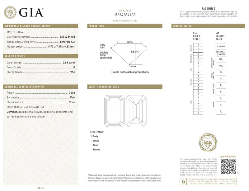 Estate Platinum 3.07ctw G - H/VS2 - SI1 Diamond Eng. Ring GIA - Walter Bauman Jewelers