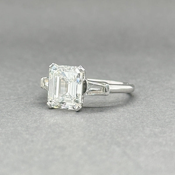 Estate Platinum 3.07ctw G - H/VS2 - SI1 Diamond Eng. Ring GIA - Walter Bauman Jewelers