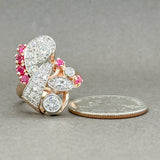 Estate Retro 14K TT Gold 1.58ctw G-H/VS2-SI2 Diamond & 0.24ctw Ruby Ring - Walter Bauman Jewelers