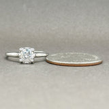 Estate Retro 14K W Gold 0.64ct H-I/VS1 Diamond Eng. Ring - Walter Bauman Jewelers