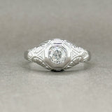 Estate Retro 14K W Gold 0.65ct OMC H-I/I1 Diamond Ring - Walter Bauman Jewelers