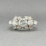 Estate Retro 14K W Gold 2.22ctw H - J/VS2 - SI1 Diamond Cocktail Ring - Walter Bauman Jewelers