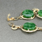 Estate Retro 14K Y Gold 11.66ctw Jadeite Link Bracelet - Walter Bauman Jewelers