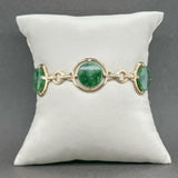 Estate Retro 14K Y Gold 11.66ctw Jadeite Link Bracelet - Walter Bauman Jewelers