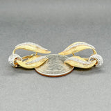 Estate Retro 18K Y Gold 0.08ctw G - H/VS2 - SI1 Diamond Leaf Clip - On Earrings - Walter Bauman Jewelers