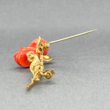 Estate Retro 18K Y Gold 8.00ctw Coral Flower Brooch - Walter Bauman Jewelers